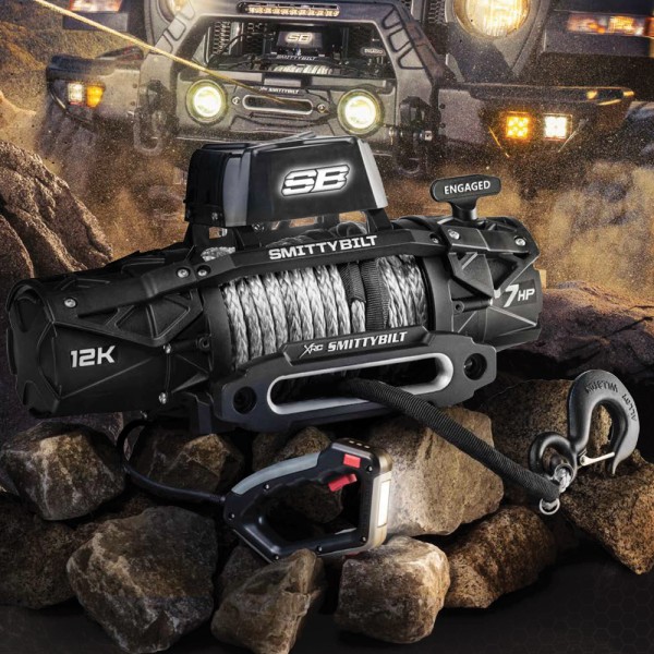 Seilwinde Smittybilt 12 K Wasserdicht / Synthetik Seil CE-geprüft