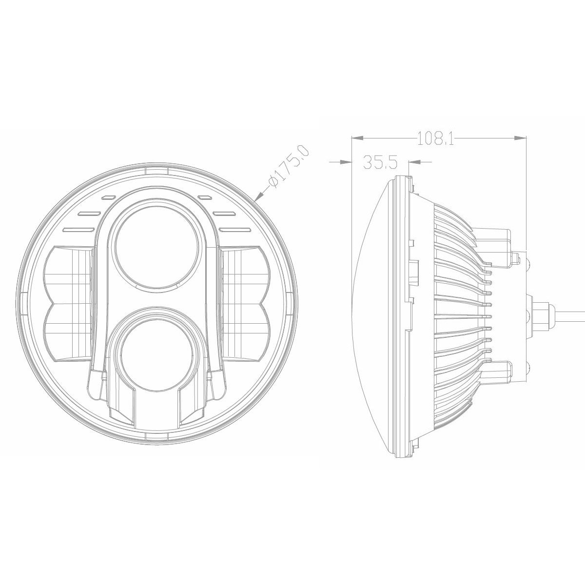 Lightparts LTPRTZ 7 LED Jeep Hauptscheinwerfer